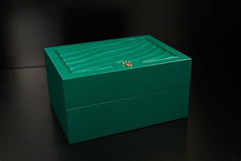 rolex green stripe box|Rolex rotating watch box.